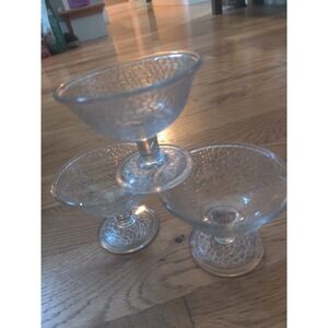 Replacement L.E. Smith Clear Crackle By Cracky Dessert Bowl Glass - Single
